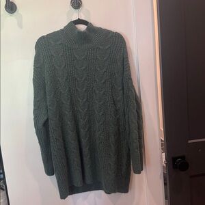 Cozy Green Cable Knit Sweater